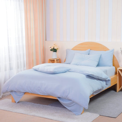 Ackly Bamboo Sky Blue Duvet Cover Set