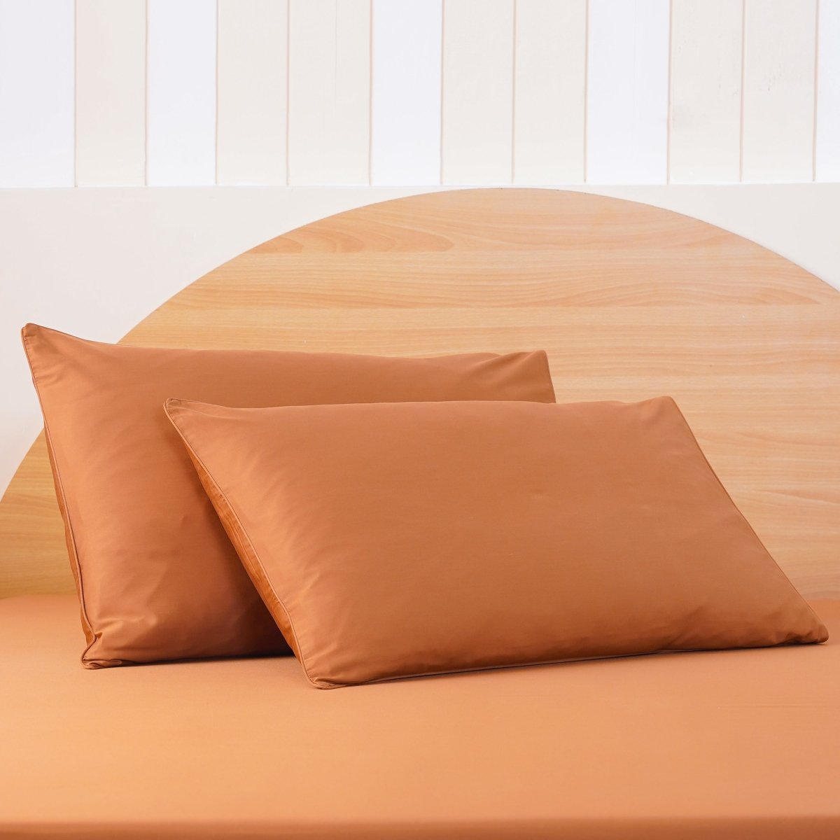 Ackly Bamboo - Terracotta Orange Pillowcases Pair