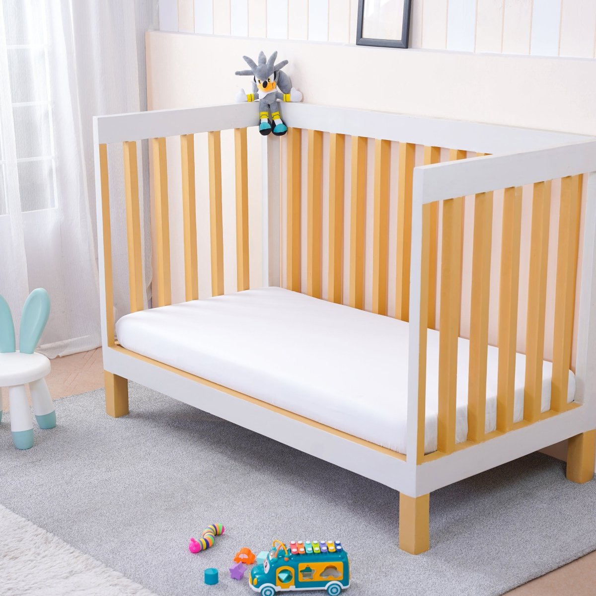 Ackly Bamboo - White Cot Bed Size Fitted Sheet