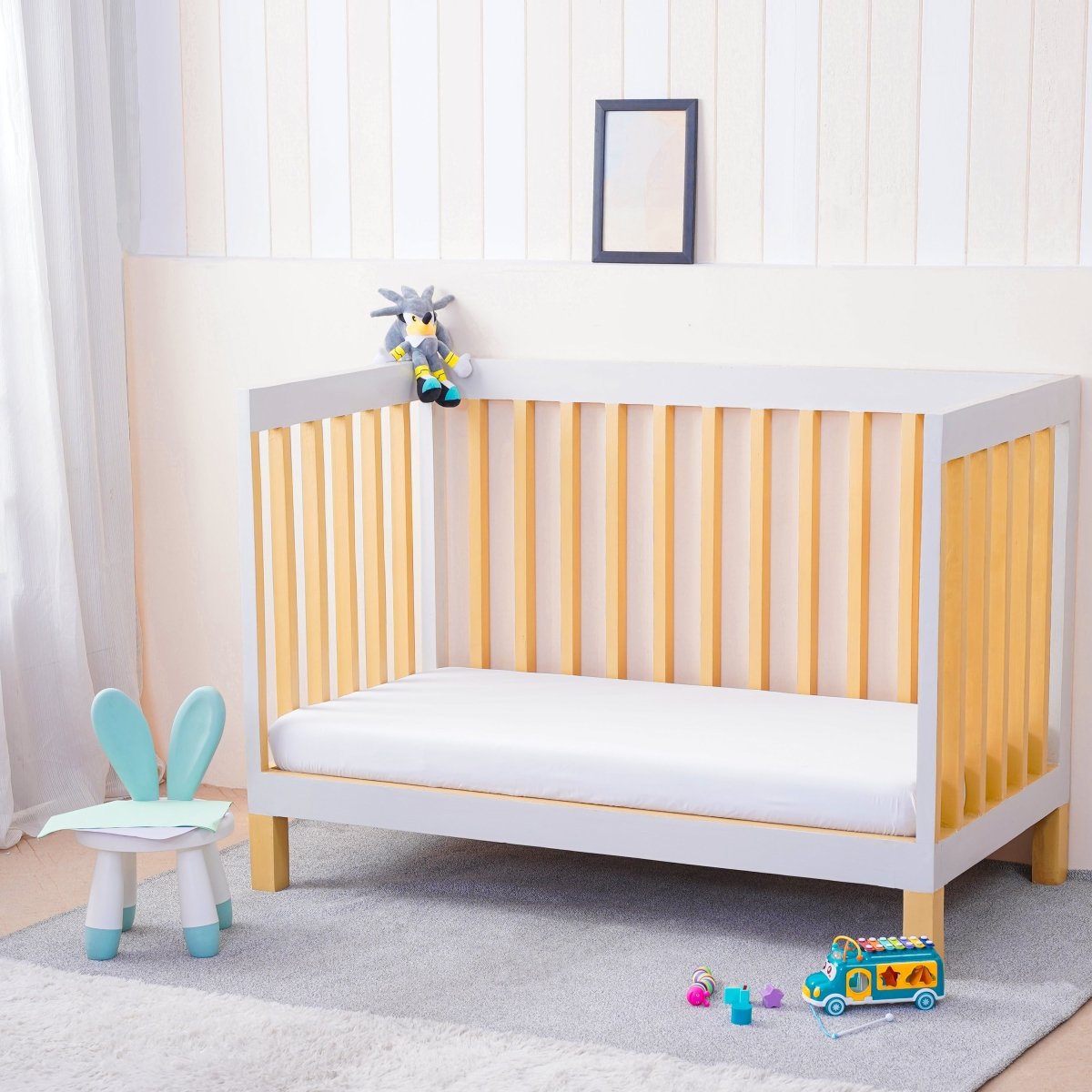 Ackly Bamboo - White Cot Bed Size Fitted Sheet