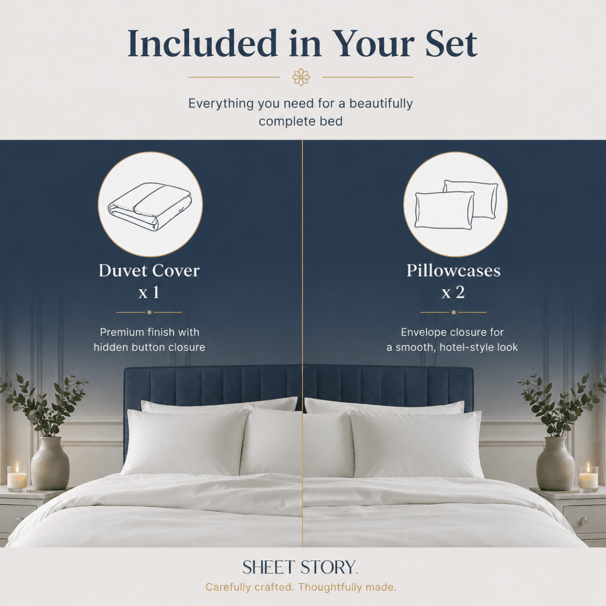 Ella Cotton Serene Striped Duvet Cover Set