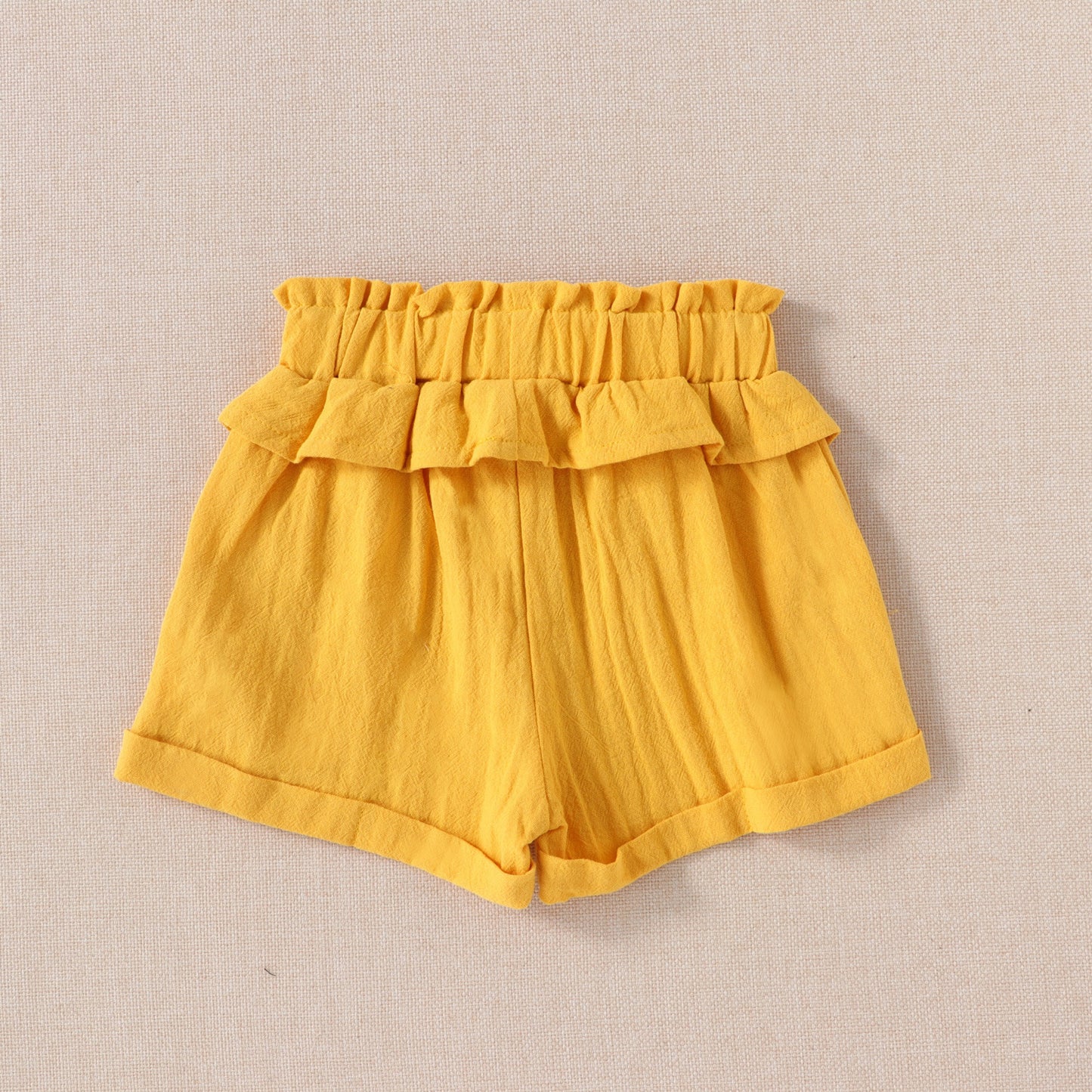 Childrens Sleeveless Embroidered Shirt Top Shorts Two-piece Set