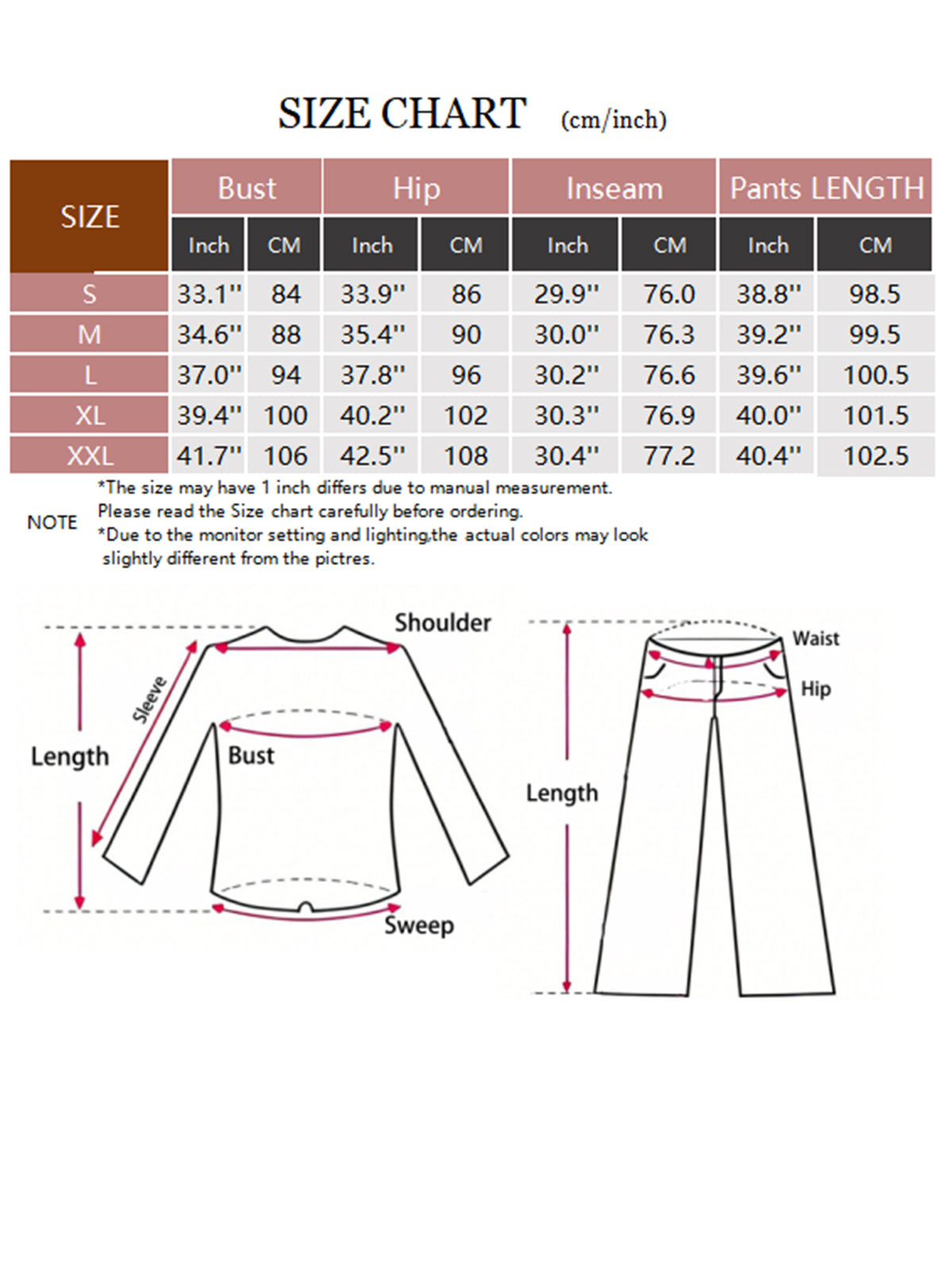 Black knit long sleeve top and flare pants two piece set - view 2