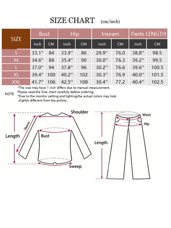 Black knit long sleeve top and flare pants two piece set - view 2