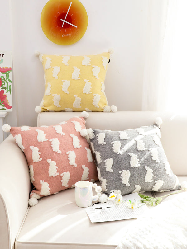 Cute Rabbit Pillow Cover for Kids' Room