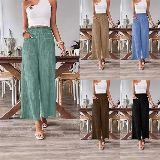 Casual Loose-fitting Wide-leg Trousers