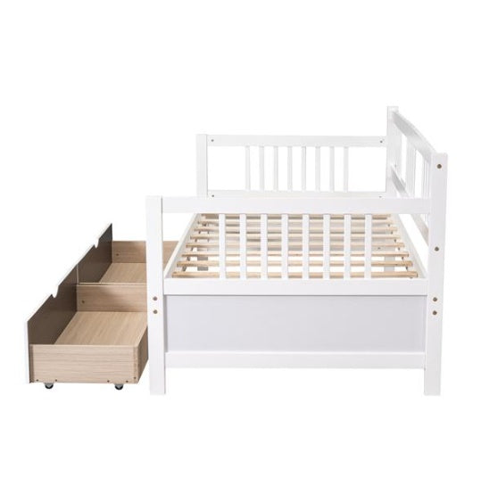 Double Sofa Bed Wooden With Drawers