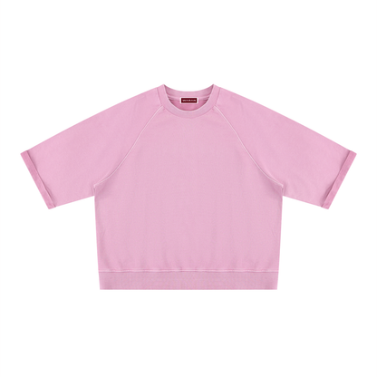 Unisex Vintage Wash Boxy Short Sleeve Sweatshirt