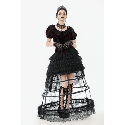 Dark in Love Isolde Velvet & Lace Puff Sleeve Bolero