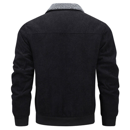Veste en molleton à revers d'hiver avec poches, manteau en coton épais et chaud, vêtements pour hommes