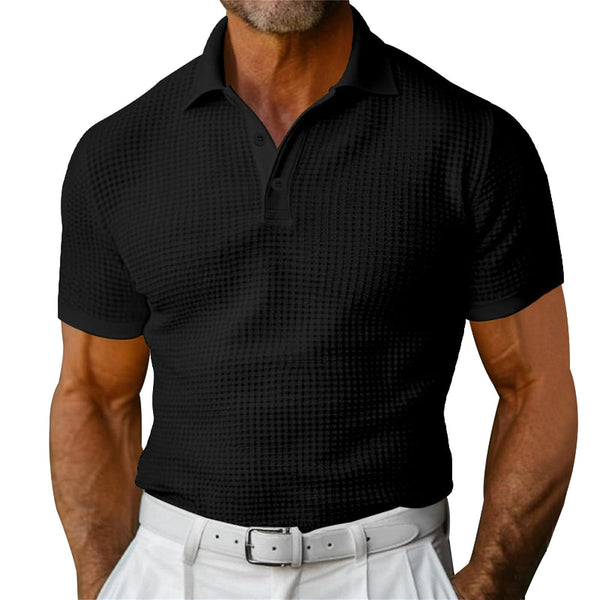 Polo à manches courtes gaufré homme