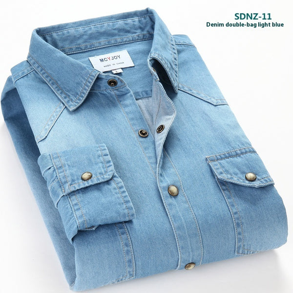 Chemise en jean de coton à manches longues pour homme