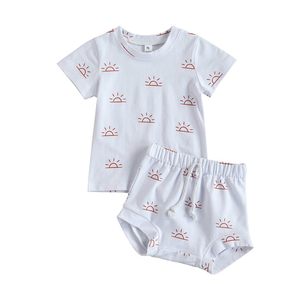 Kids Sun Print T-Shirt & Shorts Set