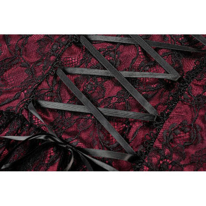 Dark in Love Red Black Lace Princess Dress with Stars Lace