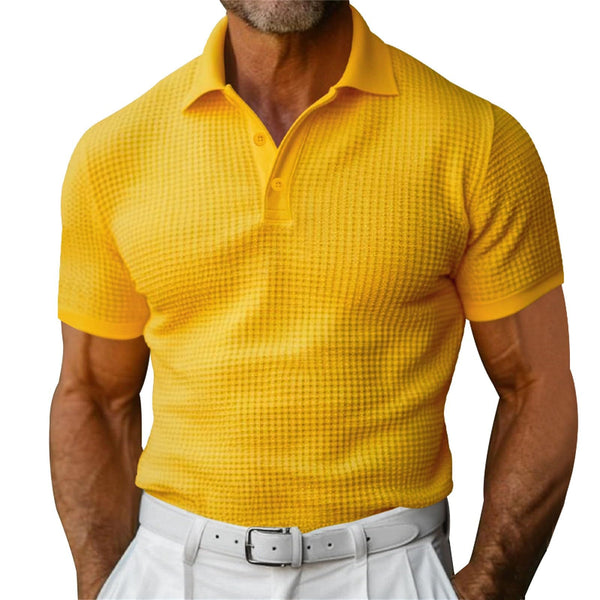 Polo à manches courtes gaufré homme