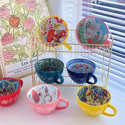 Ceramic Cup Cute Appearance Home Drinking Cup Hand Painted