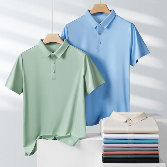 Seamless Adhesive Non-ironing Short-sleeved Polo Shirt