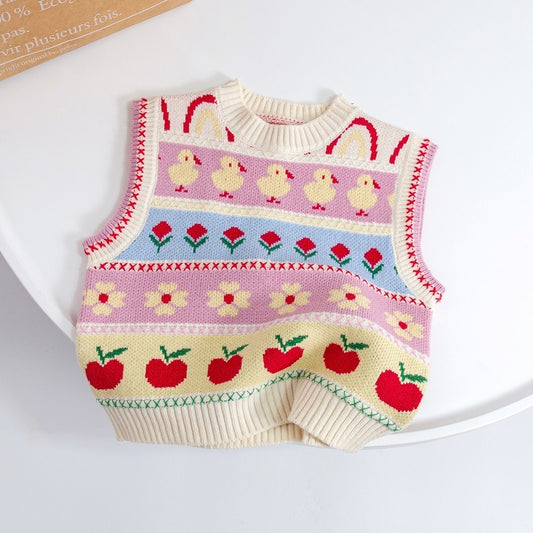 Children's  Tank Top With Foreign Sweaters