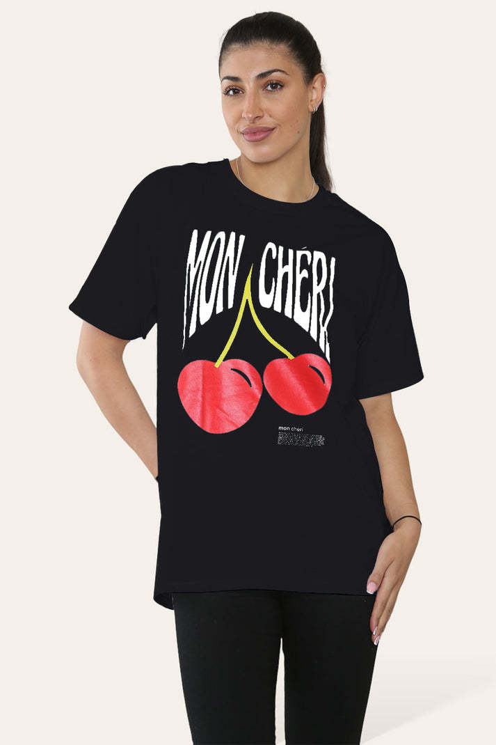 Ladies Cheri Printed Short Sleeve T-Shirt Top