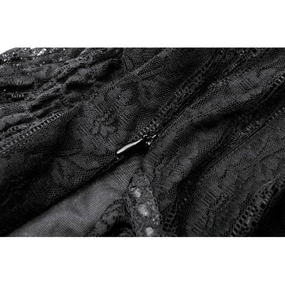 Dark in Love Ophelia Lace Off-Shoulder Gothic Top in Black