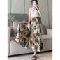 Women's Slim-fit Ink-wash Wide-leg Pants