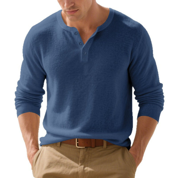 Chemise Henley ample à manches longues pour hommes