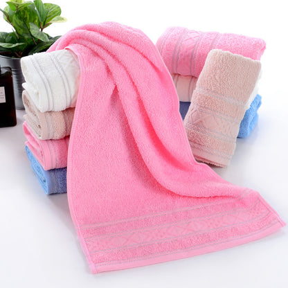 Pure Cotton Towel Soft And Highly Absorbent Solid Color All-cotton With Embroidery