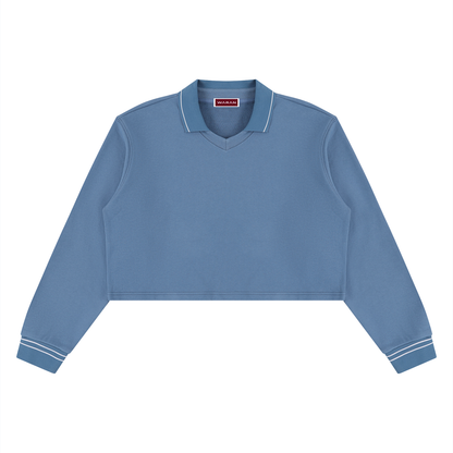 Women's Crop Collared Sweatshirt 410GSM