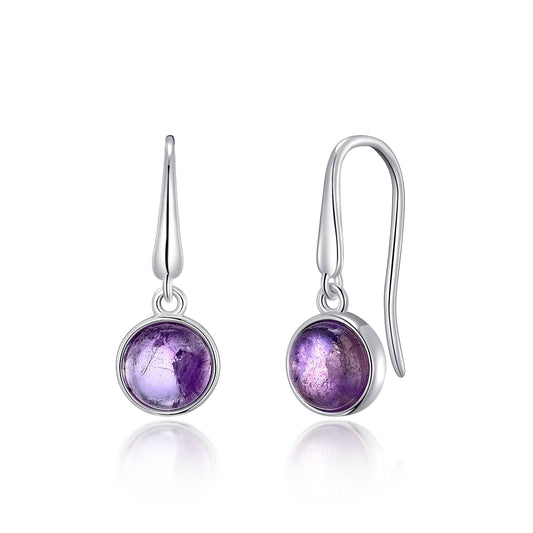Amethyst Drop Earrings with Quote Card