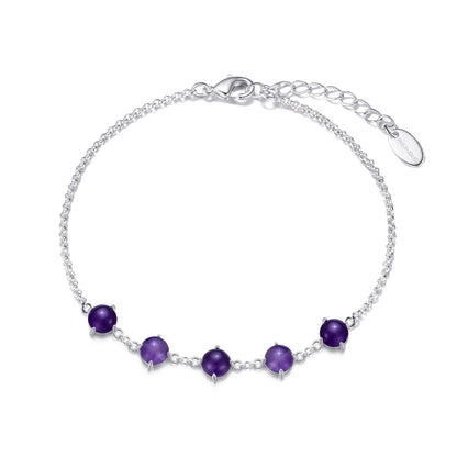 Amethyst Gemstone Bracelet with Quote Card