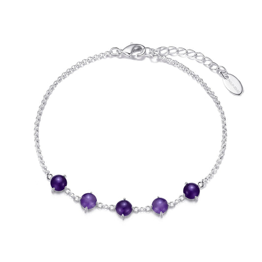 Amethyst Gemstone Bracelet with Quote Card