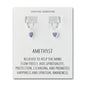 Amethyst Gemstone Heart Charm Hoop Earrings with Quote Card