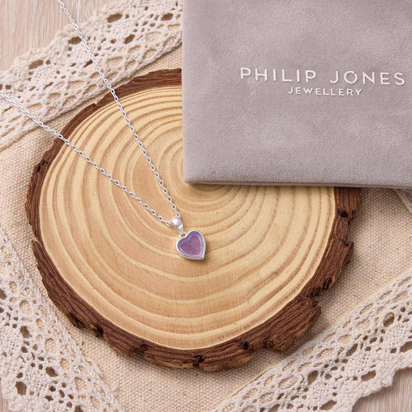 Collier Cœur en Améthyste