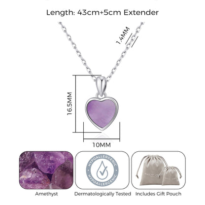 Collier Cœur en Améthyste
