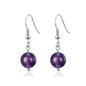 Amethyst Gemstone Round Drop Earrings