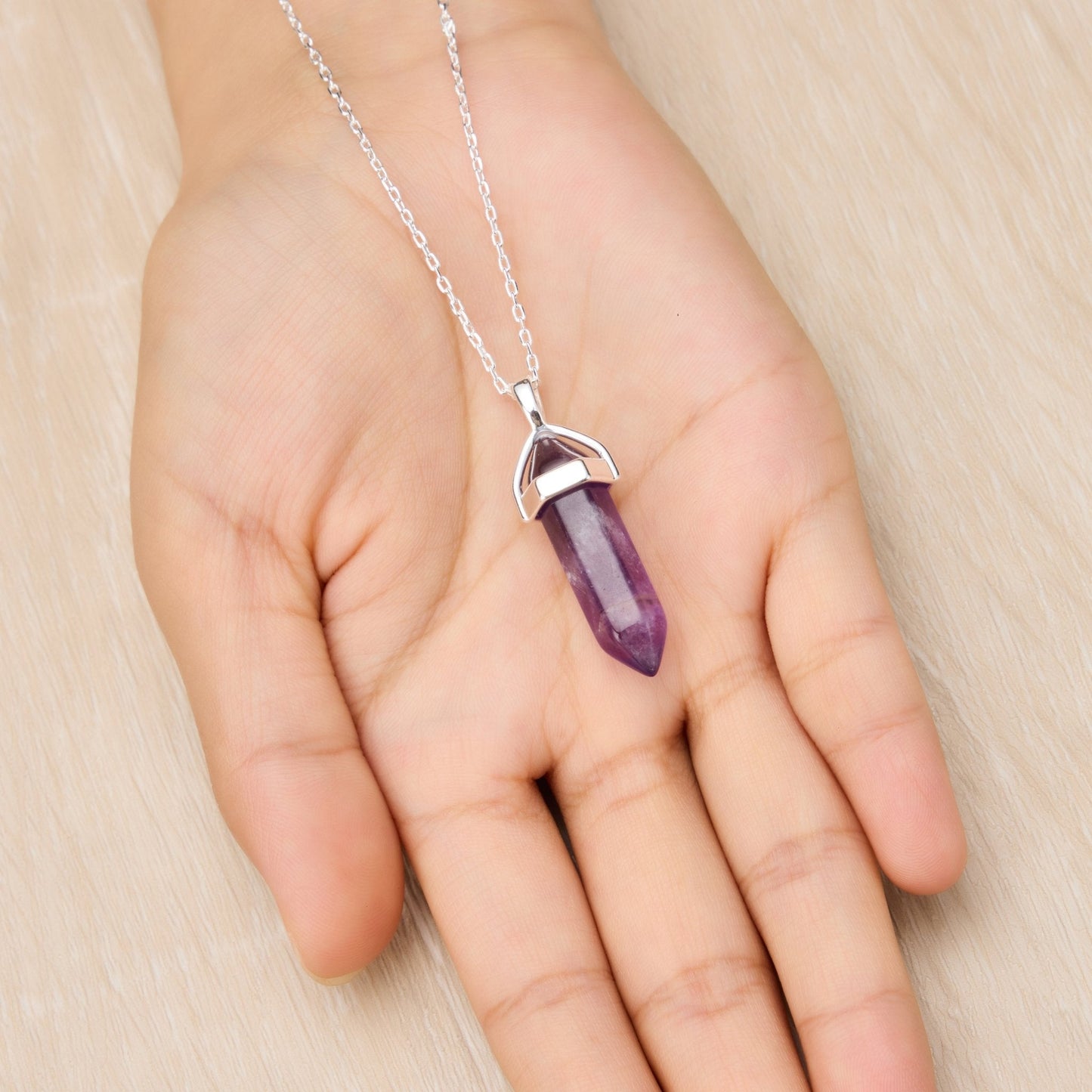 Collier en améthyste véritable