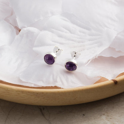 Amethyst Stud Earrings
