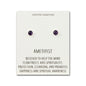 Amethyst Stud Earrings with Quote Card
