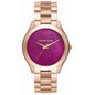 Michael Kors MK3550 Ladies Slim Runway Rose Gold Plum Watch