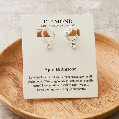 April Birthstone Hoop Earrings Created with Diamond Zircondia® Crystals