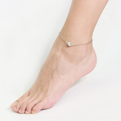 April (Diamond) Birthstone Anklet Created with Zircondia® Crystals