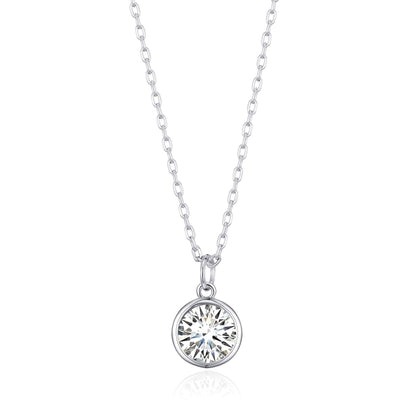 April (Diamond) Birthstone Necklace Created with Zircondia® Crystals