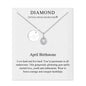 April (Diamond) Birthstone Necklace with Initial Charm (A to Z) Created with Zircondia® Crystals
