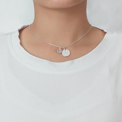 April (Diamond) Birthstone Necklace with Initial Charm (A to Z) Created with Zircondia® Crystals