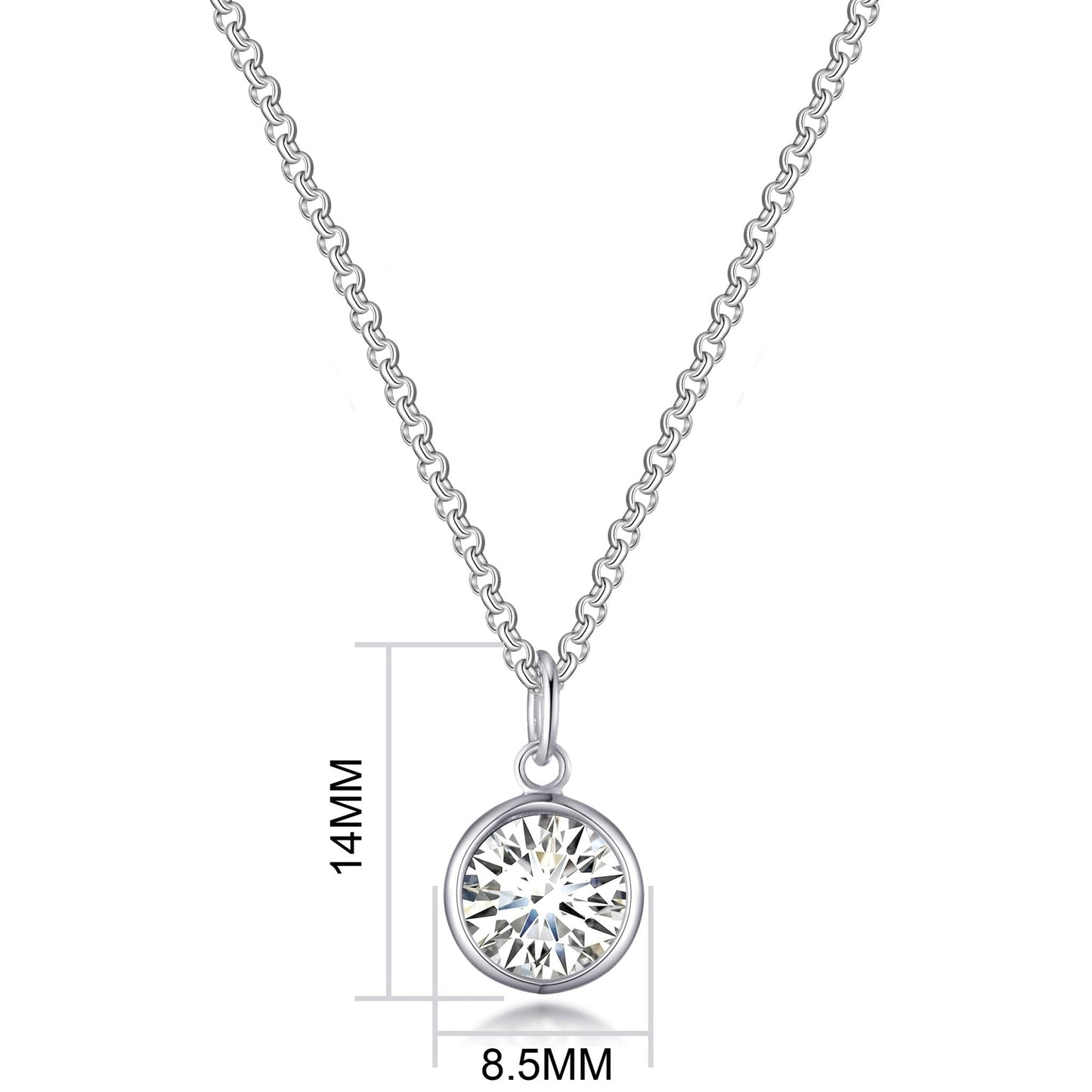 April (Diamond) Birthstone Necklace with Initial Charm (A to Z) Created with Zircondia® Crystals