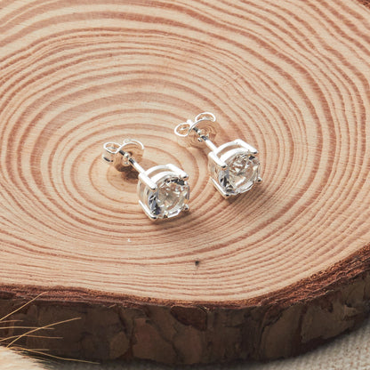April (Diamond) Birthstone Earrings Created with Zircondia® Crystals