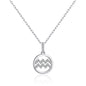 Aquarius Star Sign Zodiac Necklace with Zircondia® Crystals
