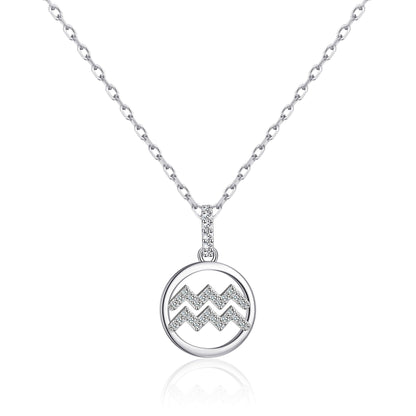 Aquarius Star Sign Zodiac Necklace and Quote Card with Zircondia® Crystals