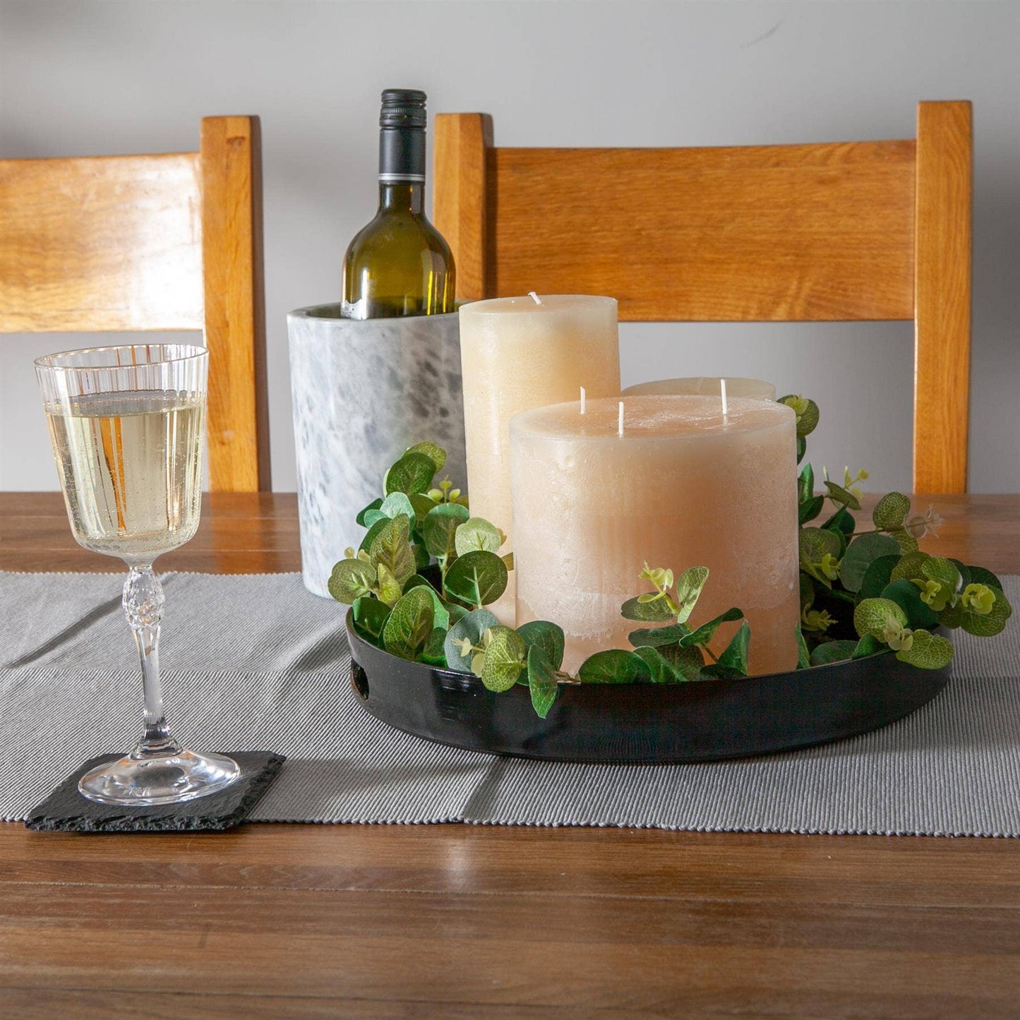 Argon Tableware Round Serving Tray -33cm - Black