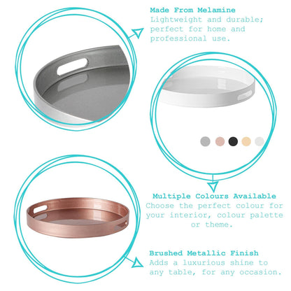 Argon Tableware Round Serving Tray -33cm - Rose Gold